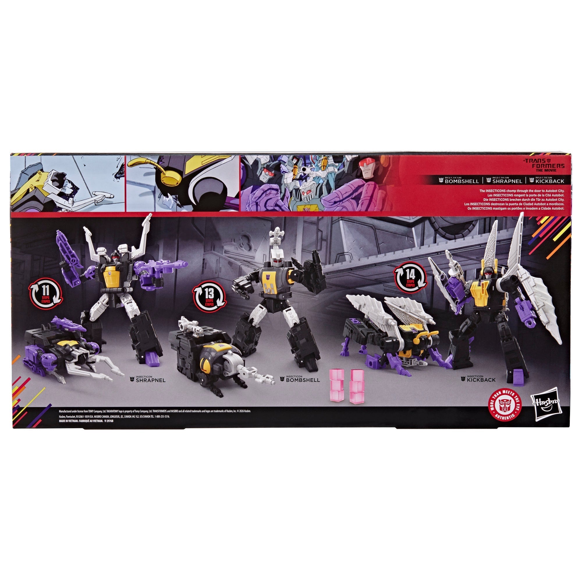 Transformers Studio Series The Transformers: The Movie MTMTE Collection Insecticon Bombshell, Insecticon Shrapnel & Insecticon Kickback